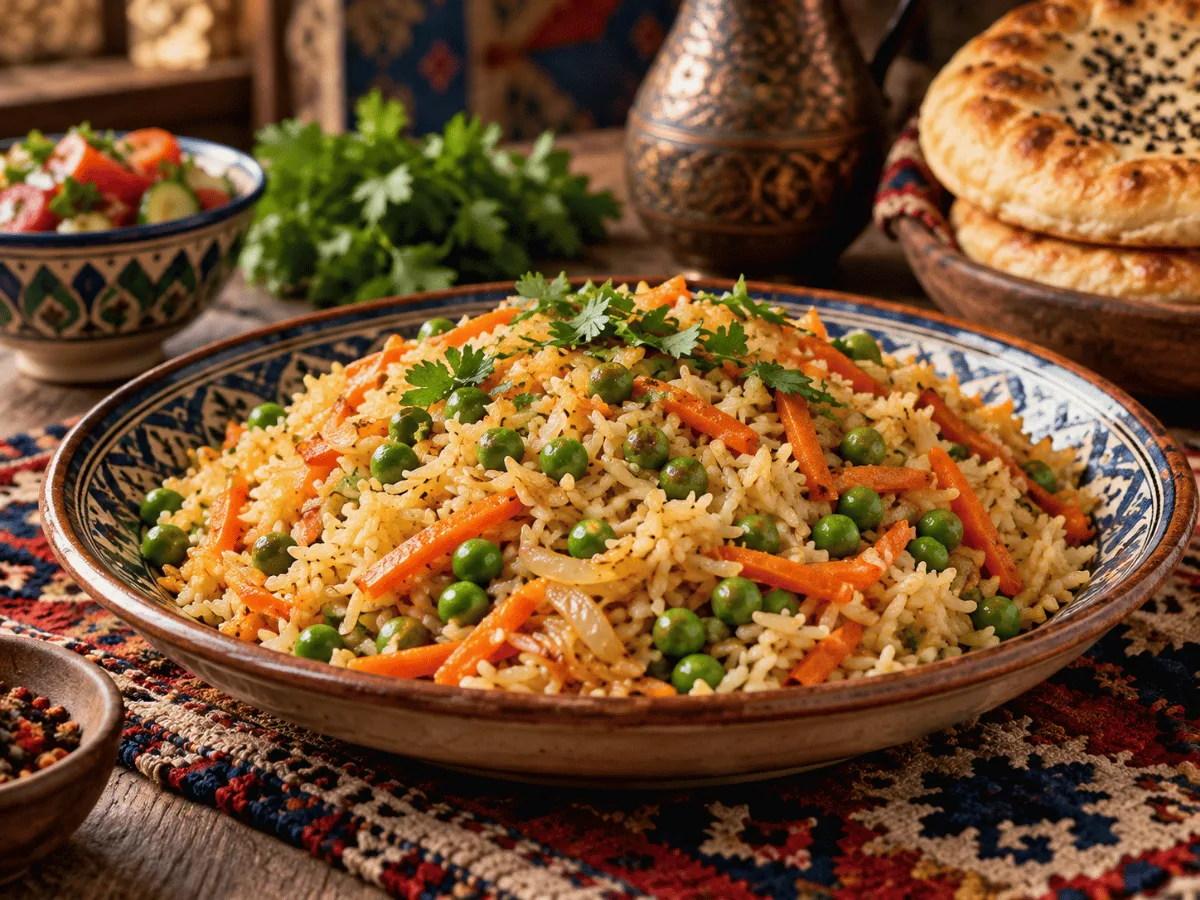Pilaf with Peas and Carrots
